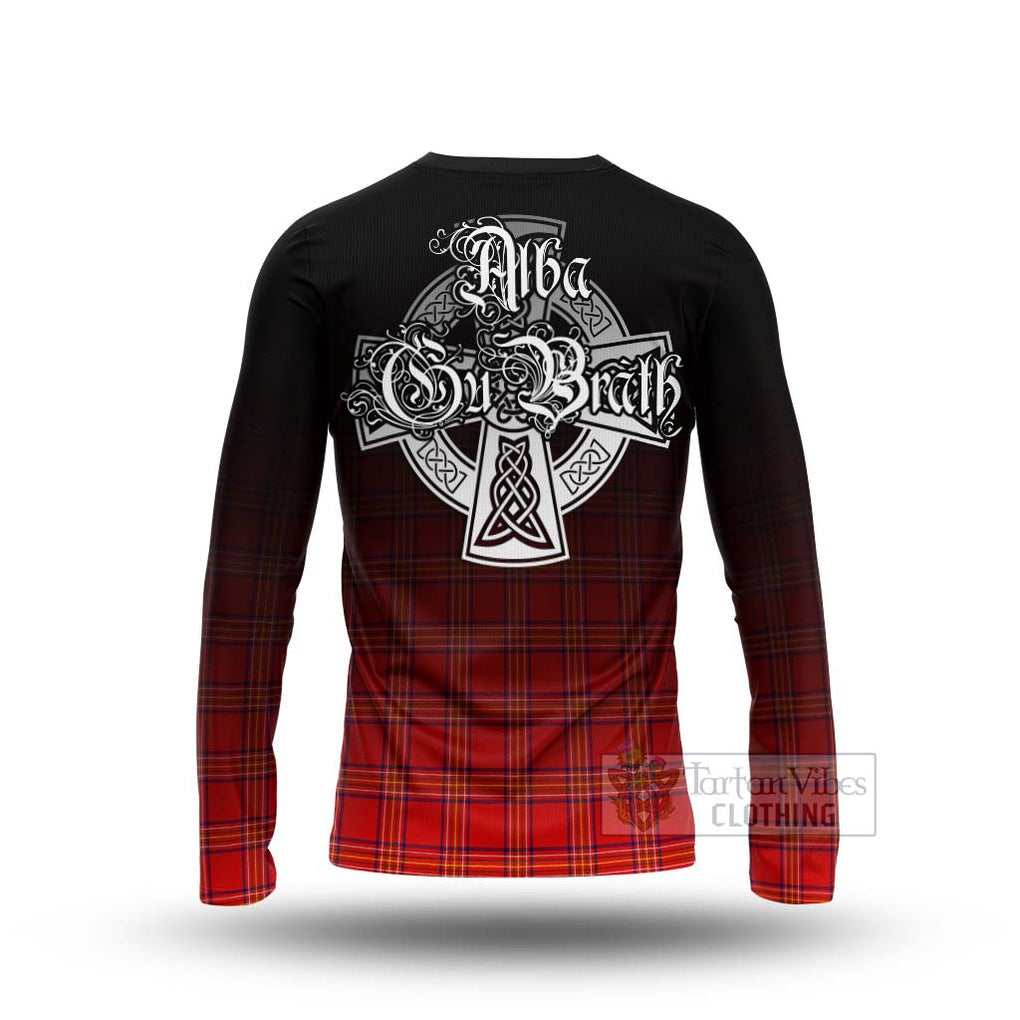 Tartan Vibes Clothing Burnett Tartan Long Sleeve T-Shirt Featuring Alba Gu Brath Family Crest Celtic Inspired