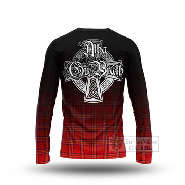 Burnett Tartan Long Sleeve T-Shirt Featuring Alba Gu Brath Family Crest Celtic Inspired