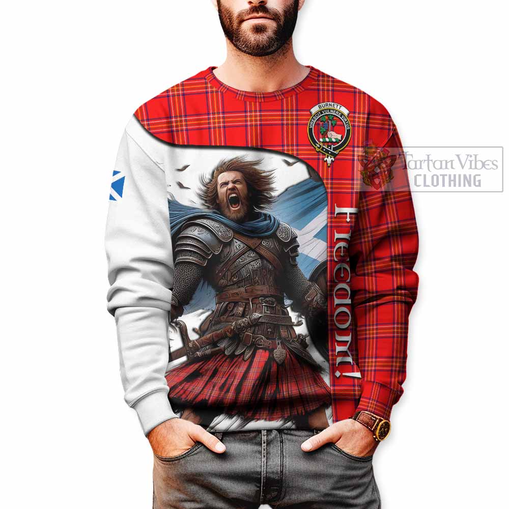 Tartan Vibes Clothing Burnett Crest Tartan Sweatshirt Inspired by the Freedom of Scottish Warrior