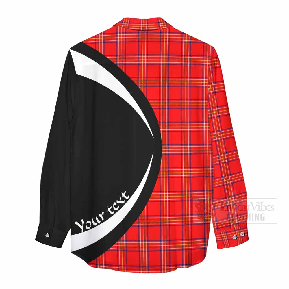 Tartan Vibes Clothing Burnett Tartan Women's Casual Shirt with Family Crest Circle Style