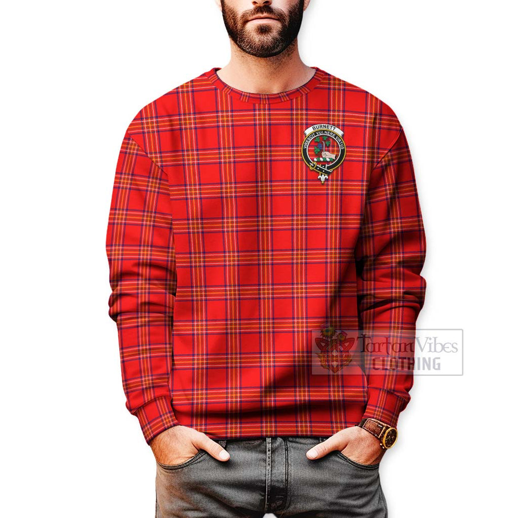 Tartan Vibes Clothing Burnett Tartan Sweatshirt with Family Crest Celtic Skull Style