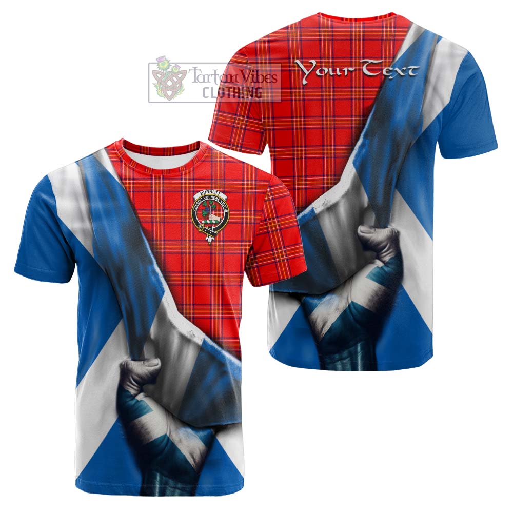 Tartan Vibes Clothing Burnett Tartan Cotton T-shirt with Family Crest Scotland Patriotic Style