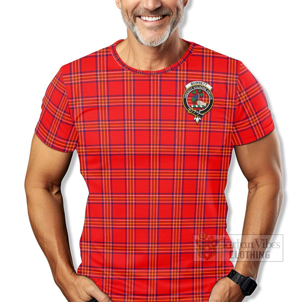 Tartan Vibes Clothing Burnett Tartan T-Shirt with Family Crest Celtic Skull Style