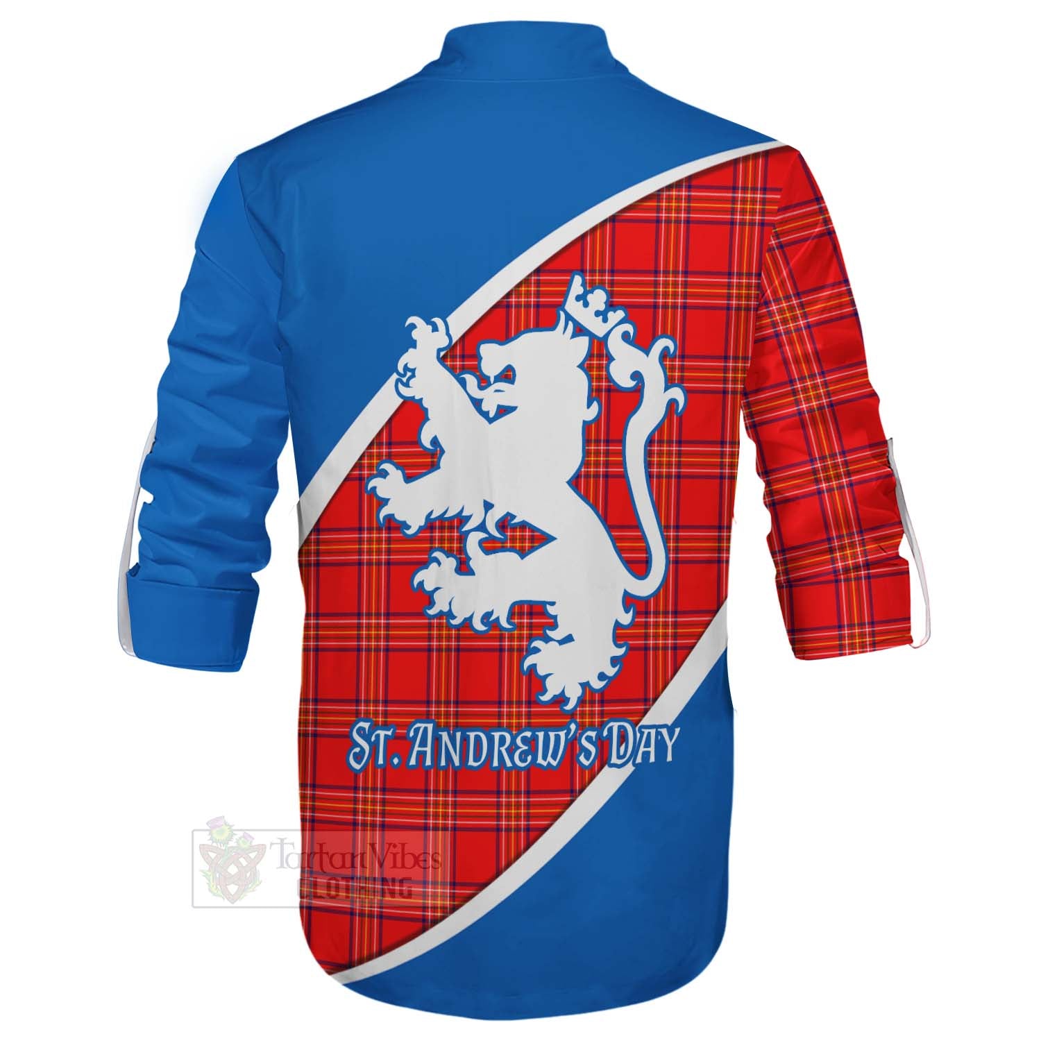 Tartan Vibes Clothing Burnett Family Crest Tartan Ghillie Kilt Shirt Celebrate Saint Andrew's Day in Style