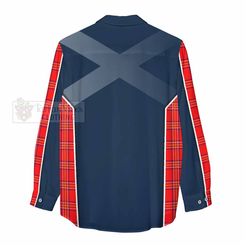 Tartan Vibes Clothing Burnett Tartan Women's Casual Shirt with Family Crest and Lion Rampant Vibes Sport Style