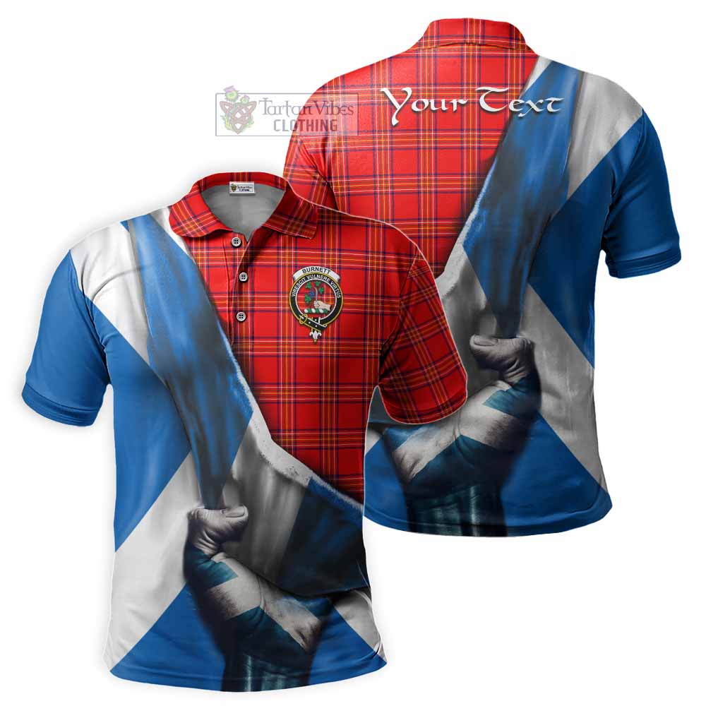 Tartan Vibes Clothing Burnett Tartan Polo Shirt with Family Crest Scotland Patriotic Style