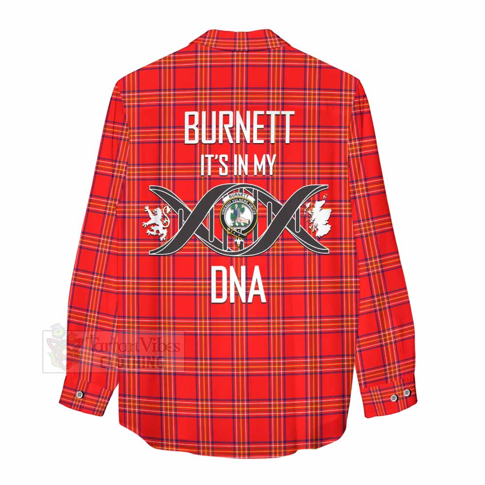 Tartan Vibes Clothing Burnett Tartan Women's Casual Shirt with Family Crest DNA In Me Style