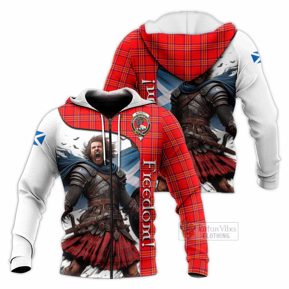 Tartan Vibes Clothing Burnett Crest Tartan Knitted Hoodie Inspired by the Freedom of Scottish Warrior