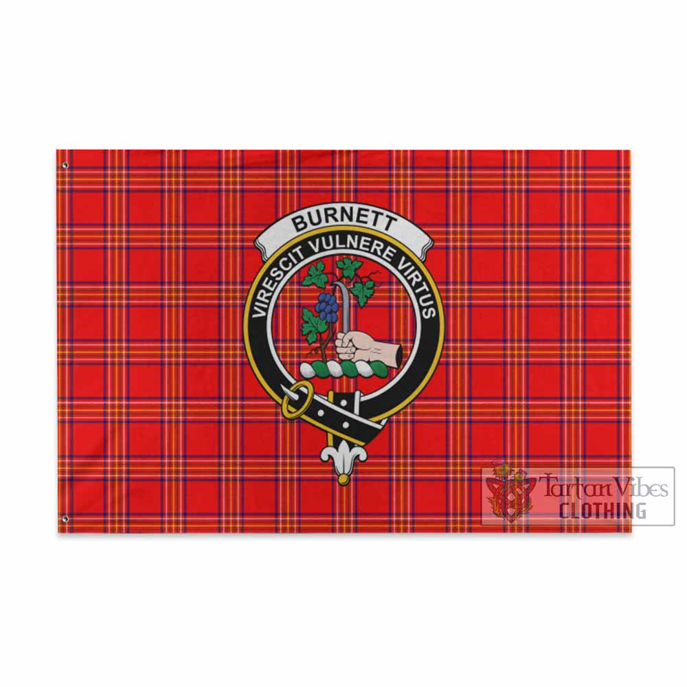 Tartan Vibes Clothing Burnett Tartan House Flag with Family Crest