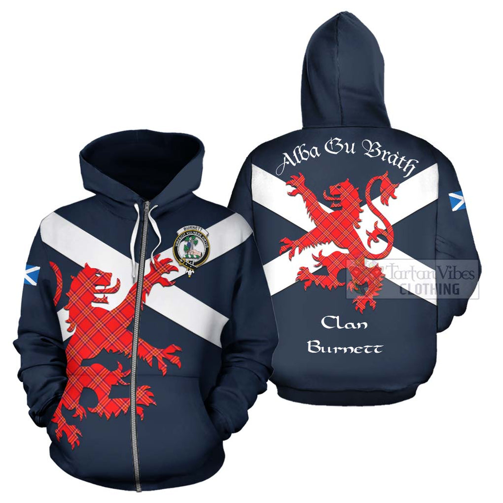 Tartan Vibes Clothing Burnett Tartan Lion Rampant Hoodie – Proudly Display Your Heritage with Alba Gu Brath and Clan Name