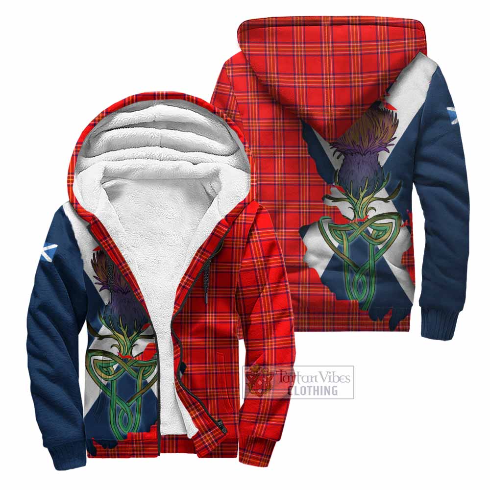 Burnett Tartan Family Crest Sherpa Hoodie Scottish Thistle Celtic Inspired Unisex - Tartan Vibes Clothing