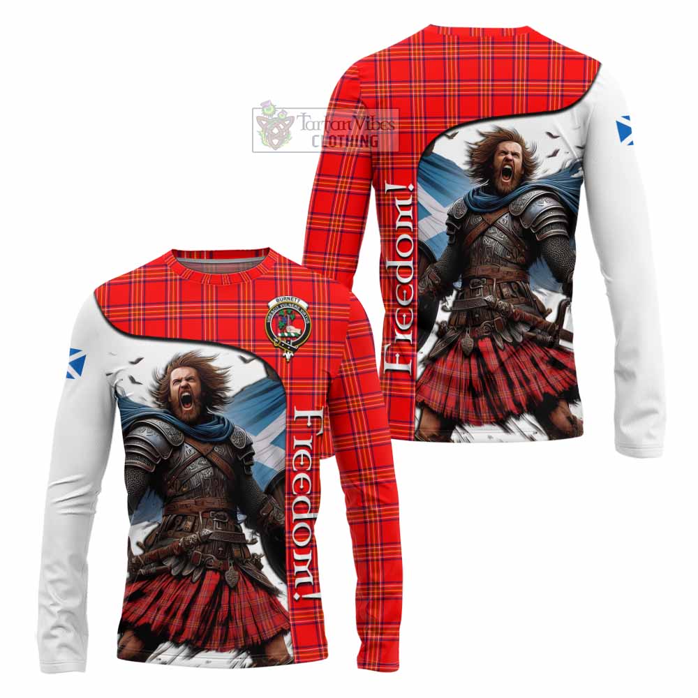 Tartan Vibes Clothing Burnett Crest Tartan Long Sleeve T-Shirt Inspired by the Freedom of Scottish Warrior