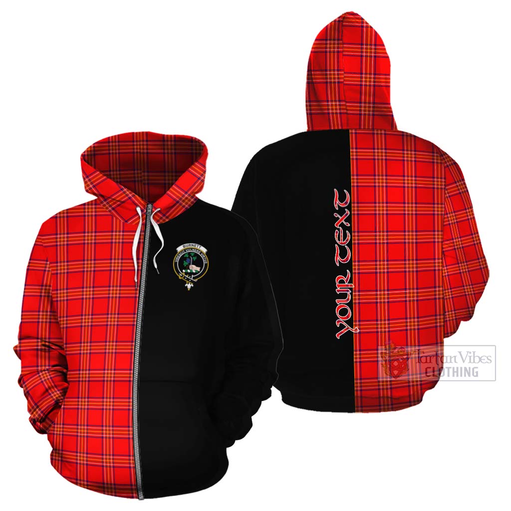 Tartan Vibes Clothing Burnett Tartan Cotton Hoodie with Family Crest and Half Of Me Style