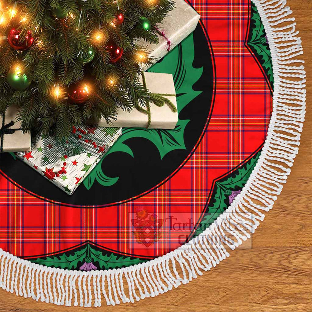 Tartan Vibes Clothing Burnett Tartan Christmas Tree Skirt Scottish Thistle Style