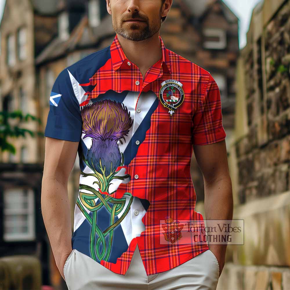 Burnett Tartan Family Crest Hawaiian Shirt Scottish Thistle Celtic Inspired - Tartan Vibes Clothing
