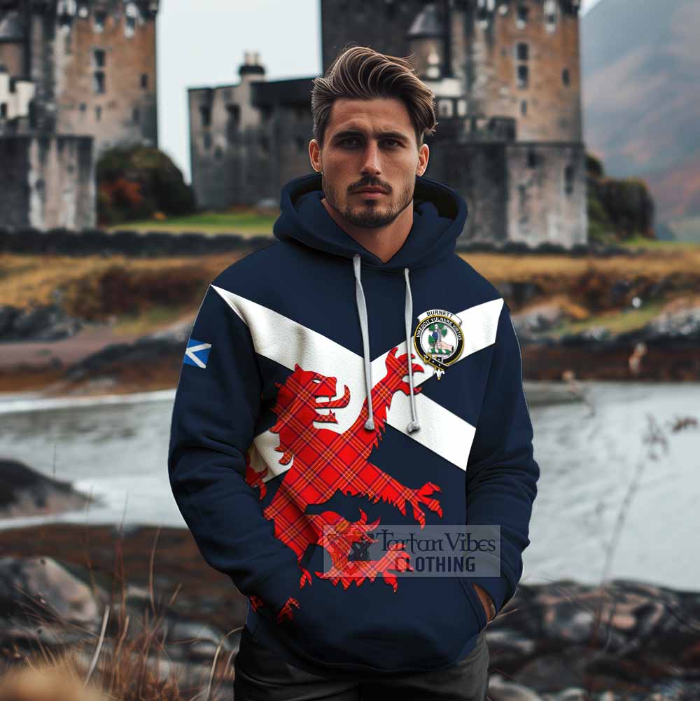 Tartan Vibes Clothing Burnett Tartan Lion Rampant Cotton Hoodie Proudly Display Your Heritage with Alba Gu Brath and Clan Name