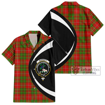 Burnett Tartan Short Sleeve Button Up with Family Crest Circle Style