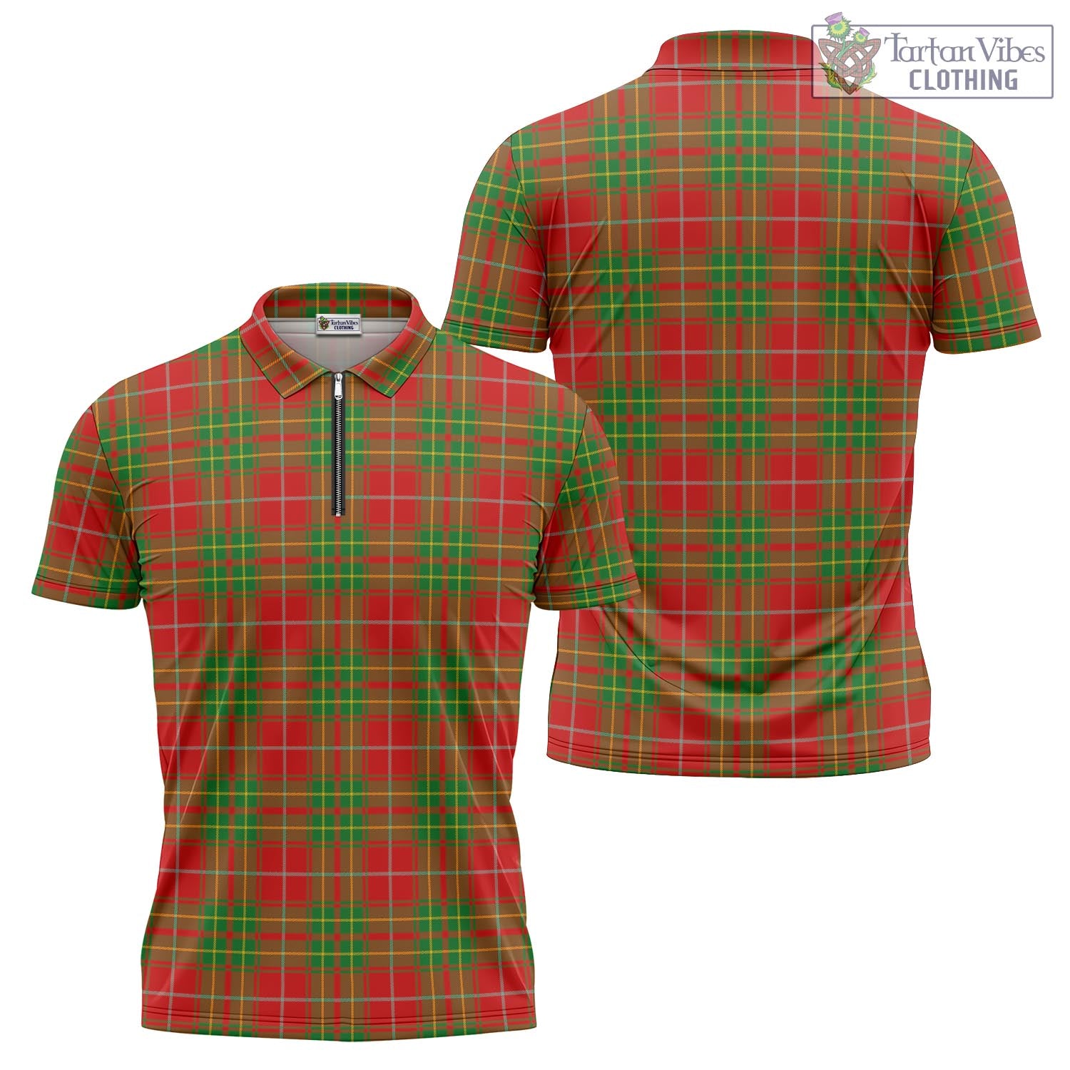 Tartan Vibes Clothing Burnett Ancient Tartan Zipper Polo Shirt