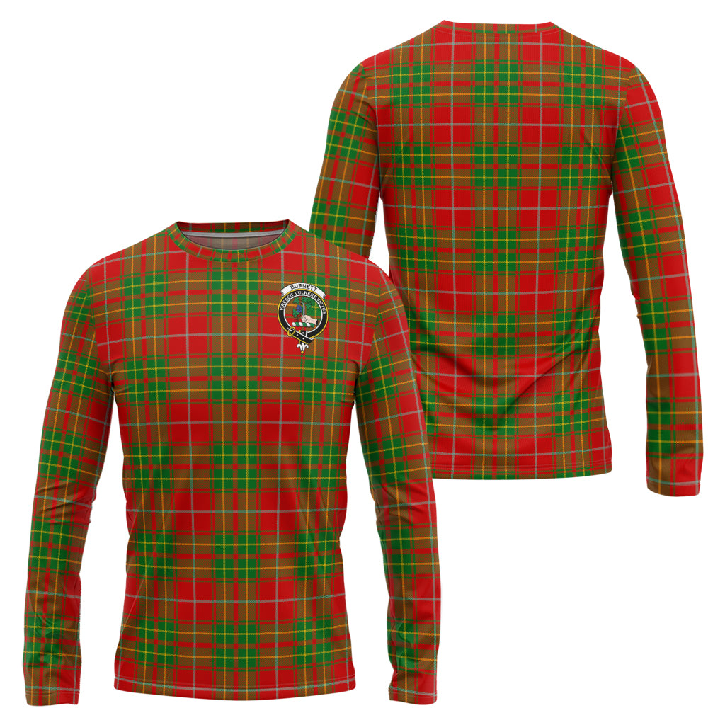 Burnett Ancient Tartan Long Sleeve T-Shirt with Family Crest Unisex