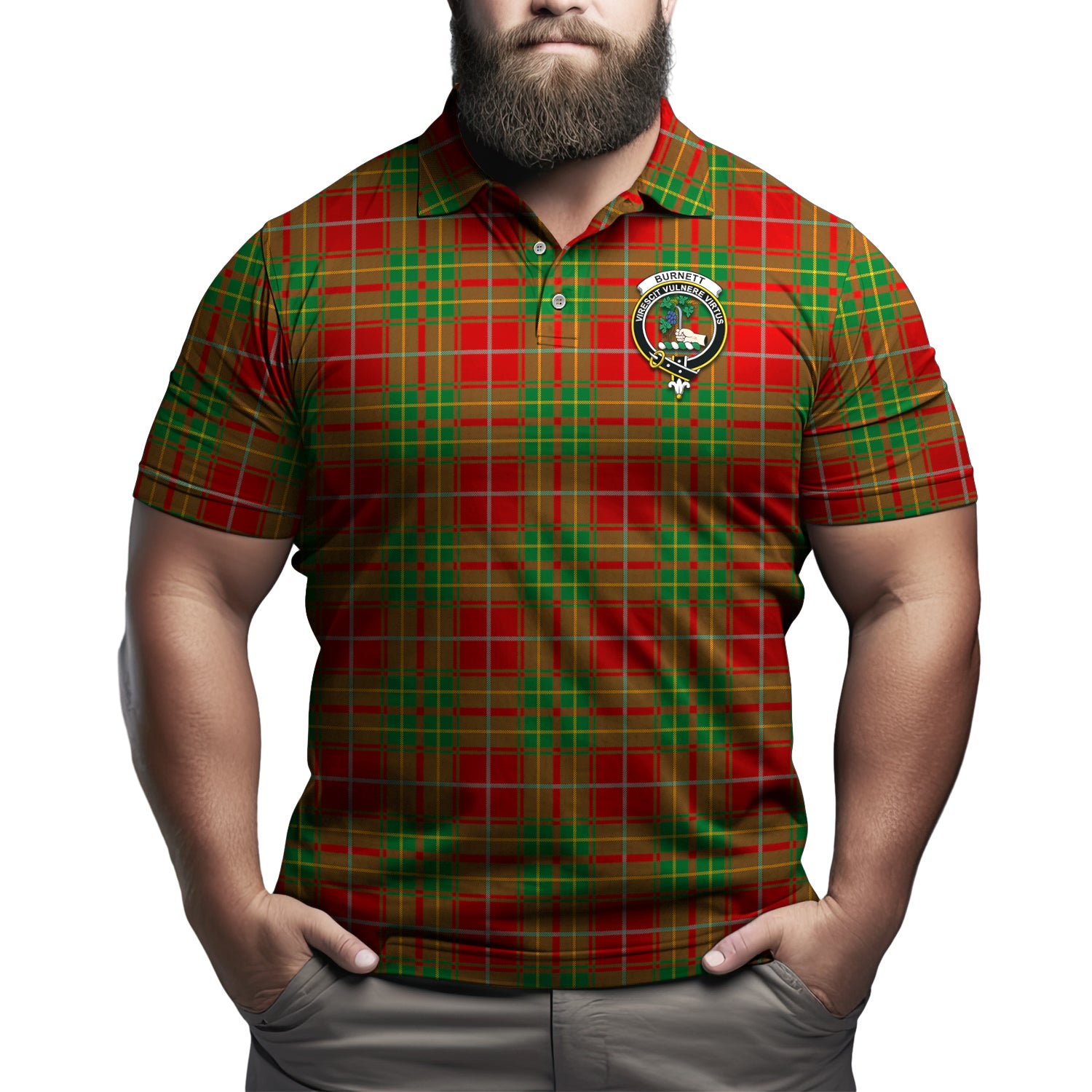 Burnett Tartan Men's Polo Shirt with Family Crest Kid - Tartan Vibes Clothing