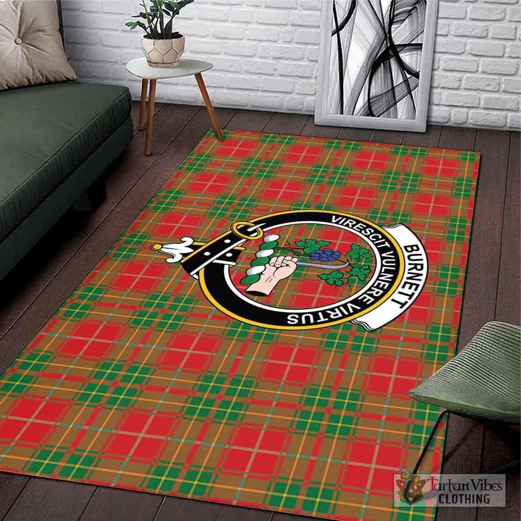 Tartan Vibes Clothing Burnett Ancient Tartan Area Rug with Family Crest