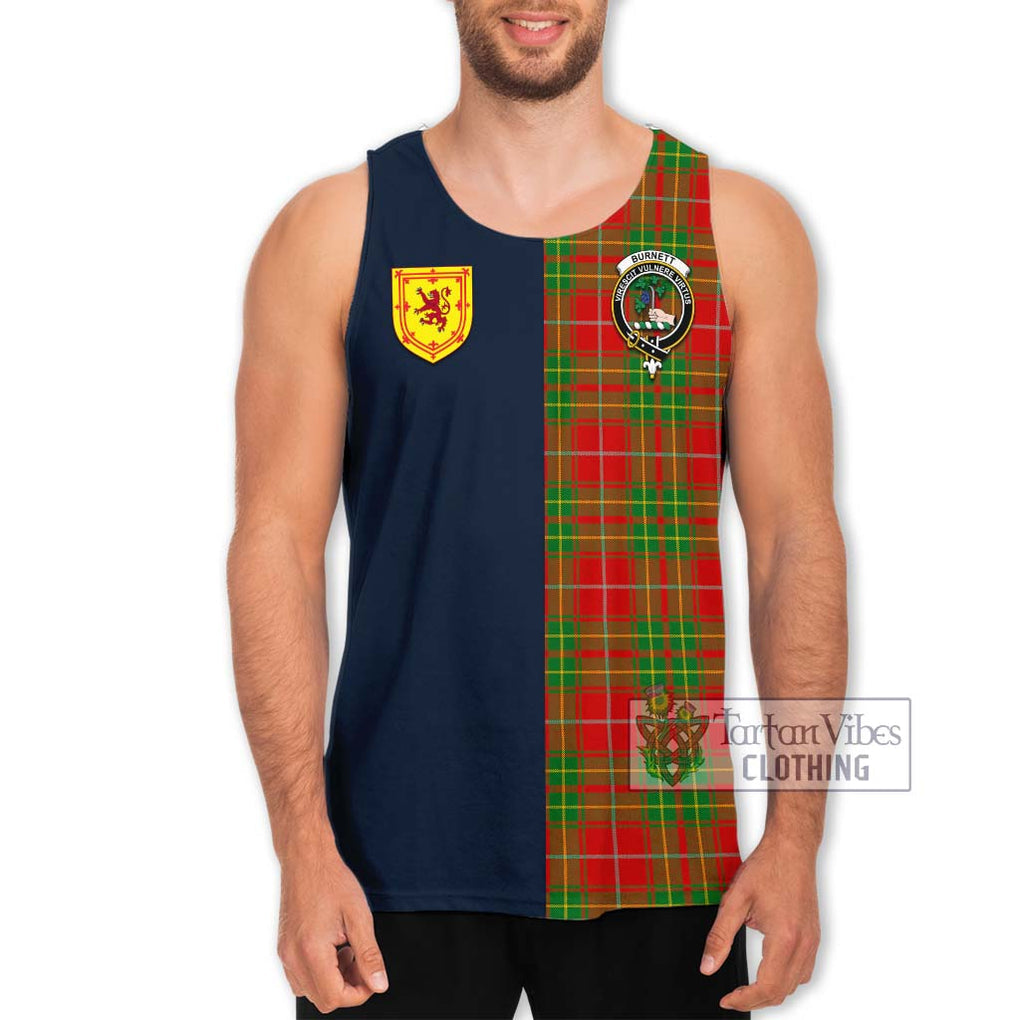 Tartan Vibes Clothing Burnett Ancient Tartan Men's Tank Top with Scottish Lion Royal Arm Half Style