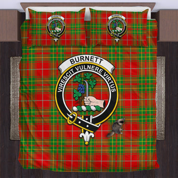 Burnett Ancient Tartan Bedding Set with Family Crest
