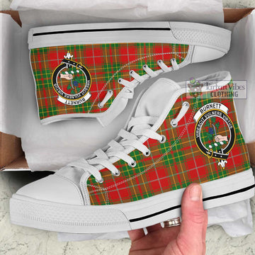 Burnett Ancient Tartan High Top Shoes with Family Crest