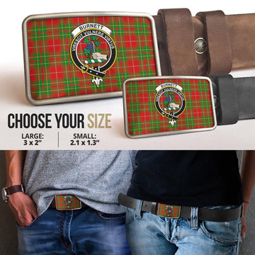 Burnett Tartan Belt Buckles with Family Crest