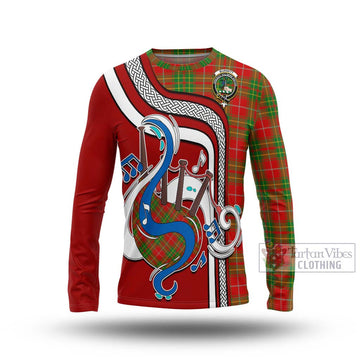 Burnett Tartan Long Sleeve T-Shirt with Epic Bagpipe Style