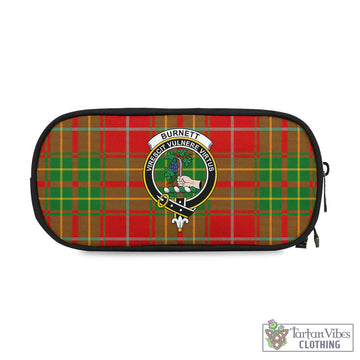 Burnett Ancient Tartan Pen and Pencil Case with Family Crest