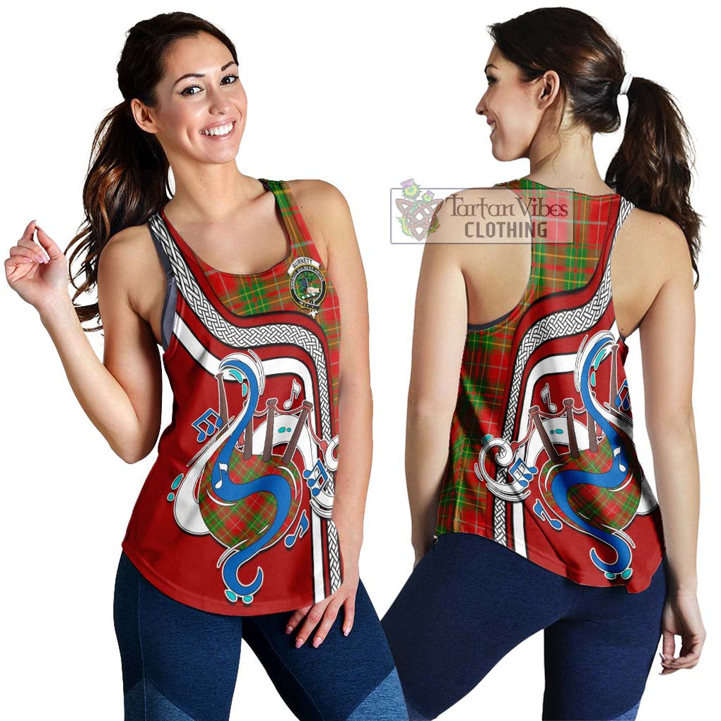 Burnett Tartan Women's Racerback Tanks with Epic Bagpipe Style 4XL - Tartanvibesclothing Shop