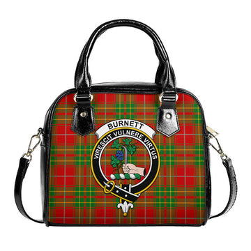 Burnett Tartan Shoulder Handbags with Family Crest