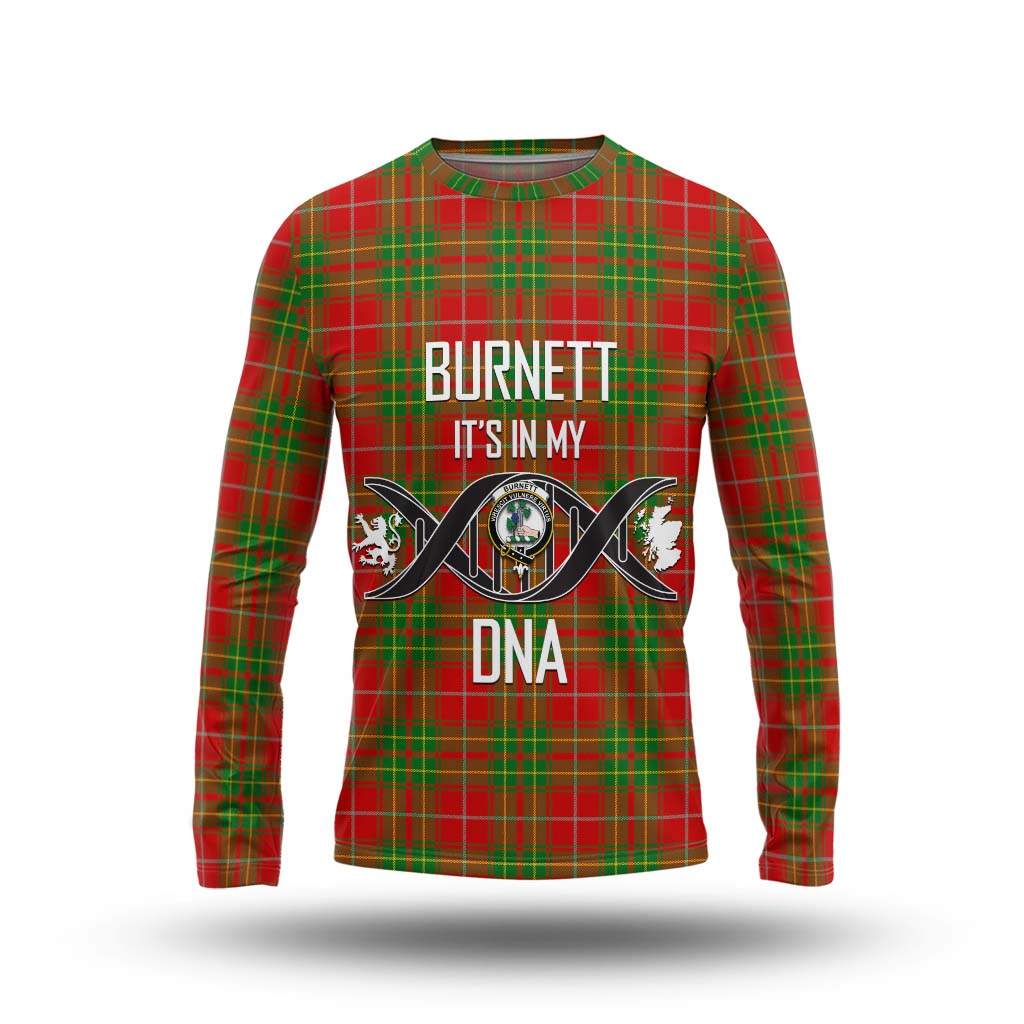 Tartan Vibes Clothing Burnett Ancient Tartan Long Sleeve T-Shirt with Family Crest DNA In Me Style