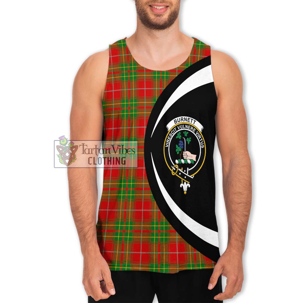 Burnett Tartan Men's Tank Top with Family Crest Circle Style Men - Tartan Vibes Clothing