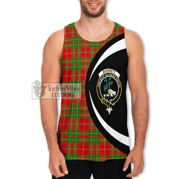 Burnett Tartan Men's Tank Top with Family Crest Circle Style