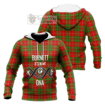 Burnett Tartan Knitted Hoodie with Family Crest DNA In Me Style