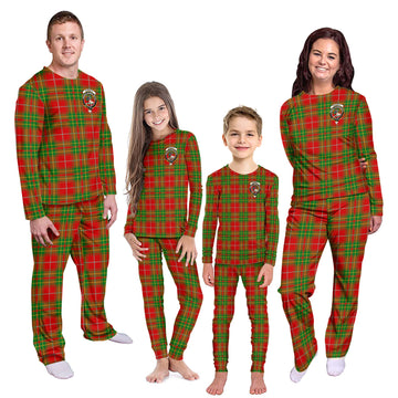 Burnett Tartan Pajamas Family Set with Family Crest