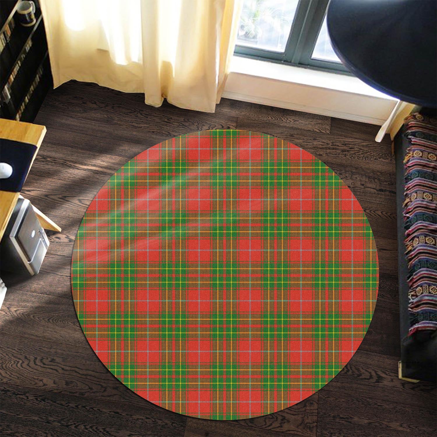 Burnett Ancient Tartan Round Rug - Tartanvibesclothing