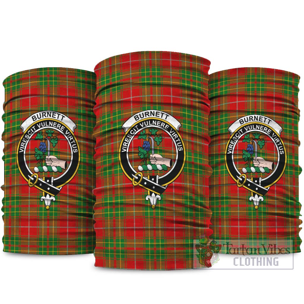 Burnett Ancient Tartan Neck Gaiters, Tartan Bandanas, Tartan Head Band with Family Crest