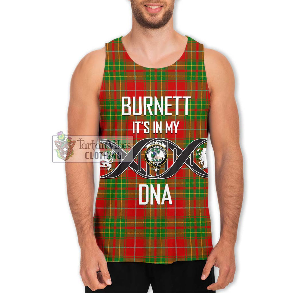 Burnett Tartan Men's Tank Top with Family Crest DNA In Me Style Men - Tartanvibesclothing Shop