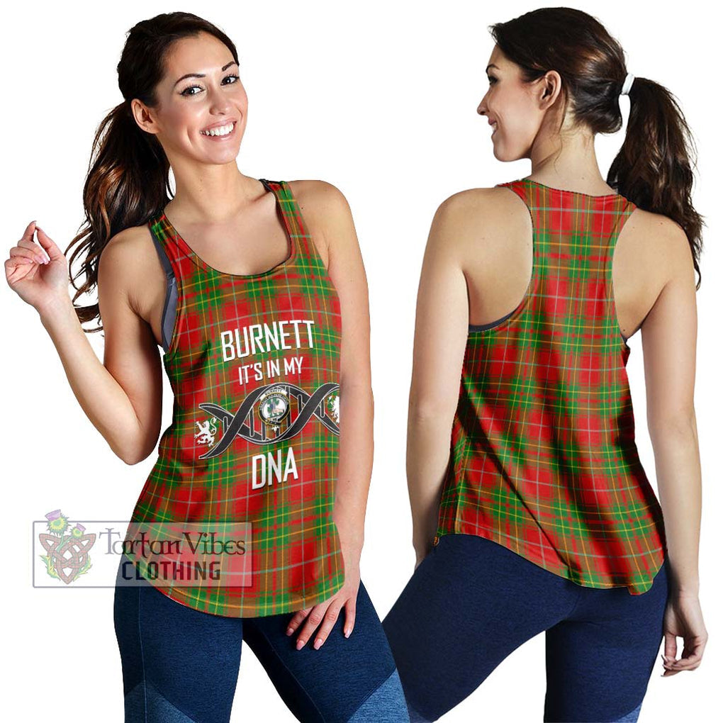 Burnett Tartan Women's Racerback Tanks with Family Crest DNA In Me Style 4XL - Tartanvibesclothing Shop