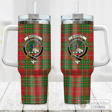 Burnett Ancient Tartan and Family Crest Tumbler with Handle