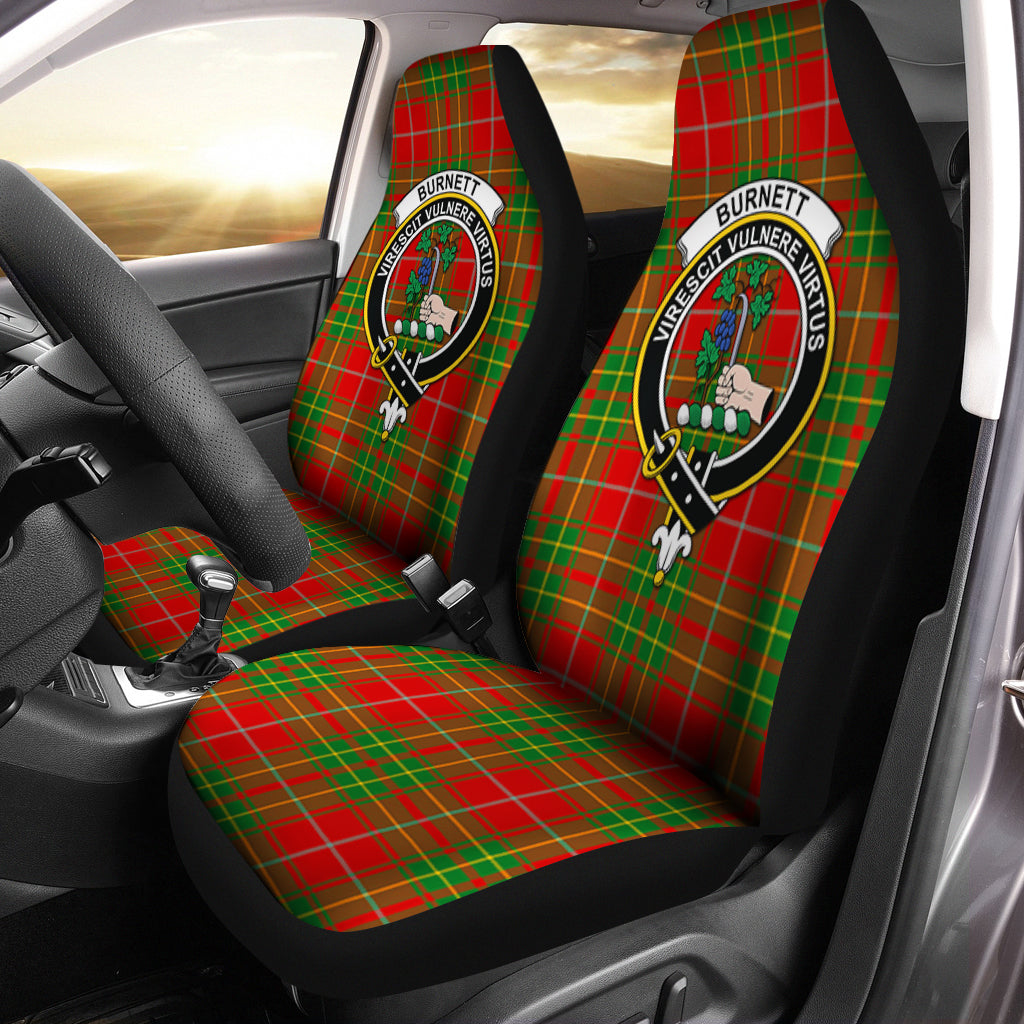 Burnett Ancient Tartan Car Seat Cover with Family Crest One Size - Tartanvibesclothing