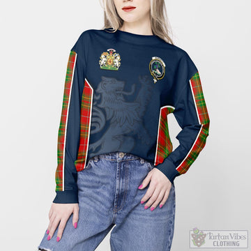 Burnett Ancient Tartan Sweater with Family Crest and Lion Rampant Vibes Sport Style