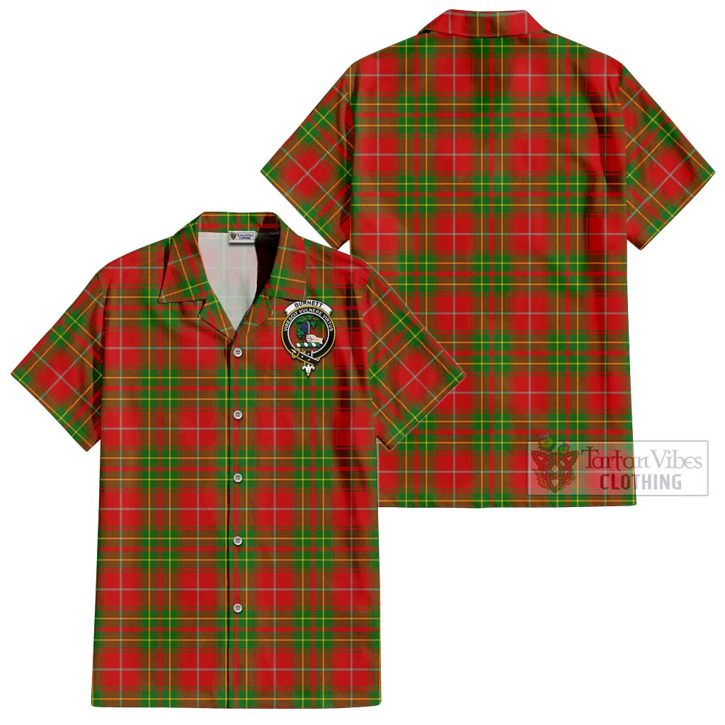 Tartan Vibes Clothing Burnett Ancient Tartan Cotton Hawaiian Shirt with Family Crest