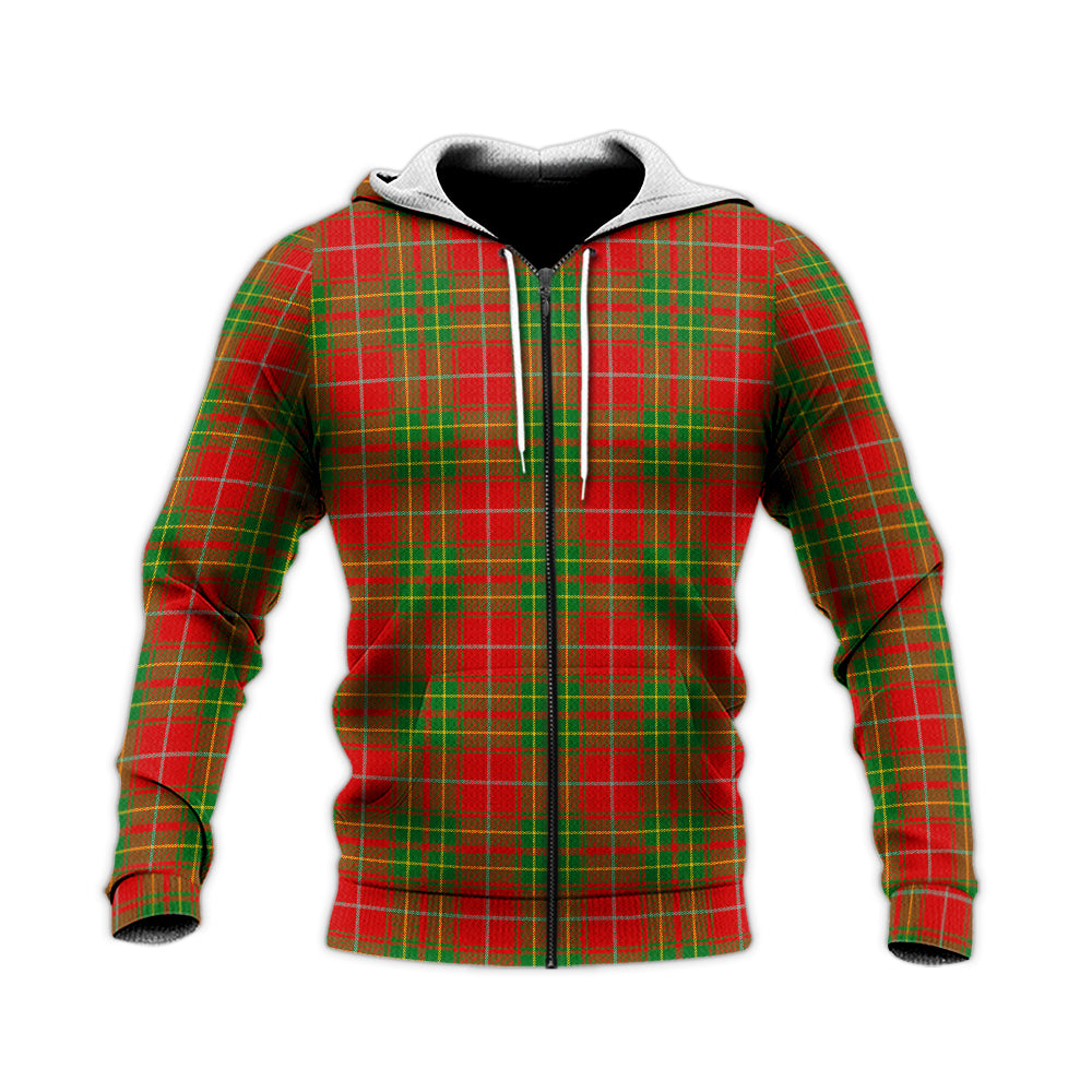 Burnett Ancient Tartan Knitted Hoodie Unisex Knitted Zip Hoodie