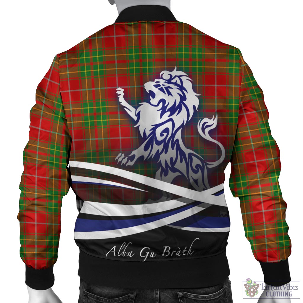 Tartan Vibes Clothing Burnett Ancient Tartan Bomber Jacket with Alba Gu Brath Regal Lion Emblem