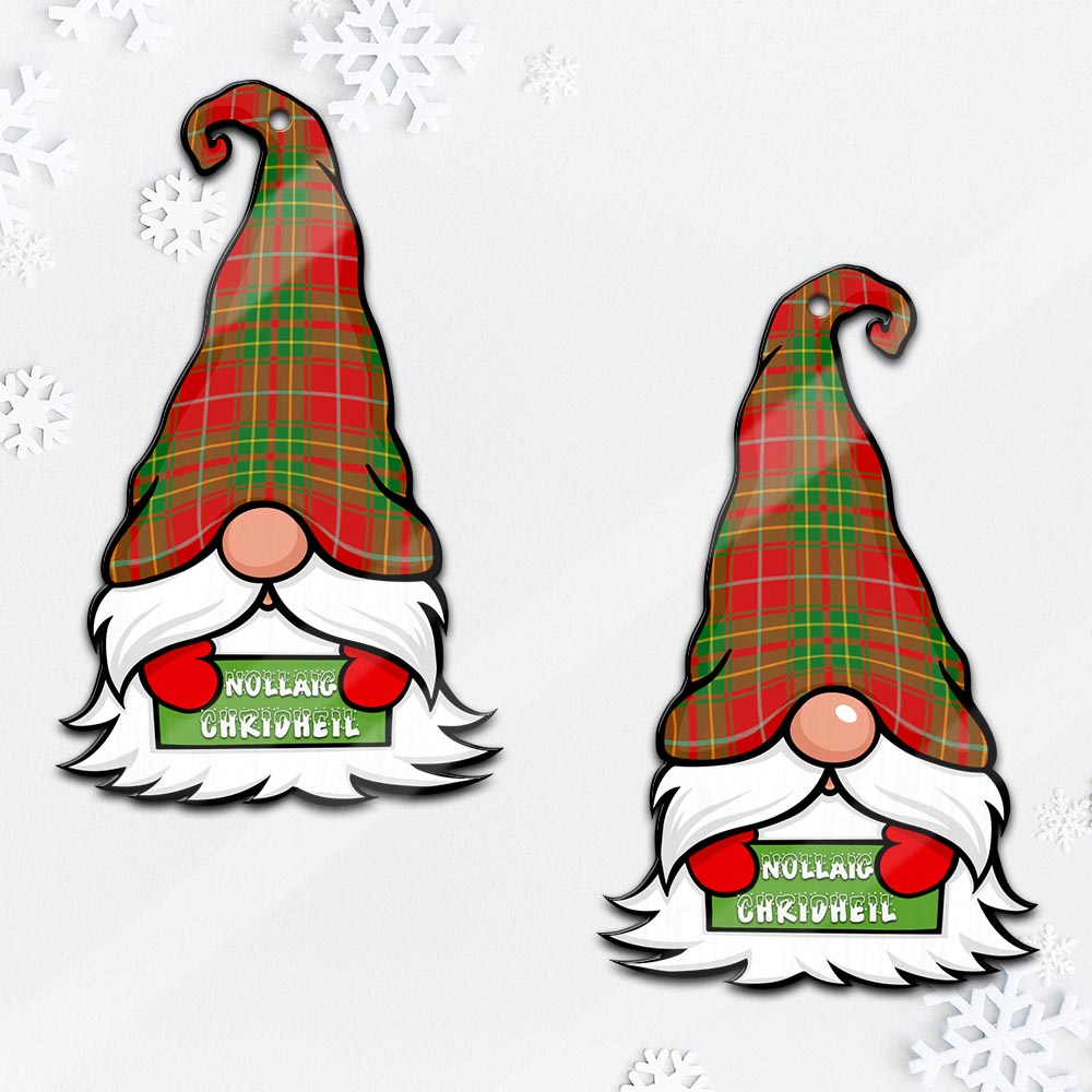 Burnett Ancient Gnome Christmas Ornament with His Tartan Christmas Hat Mica Ornament - Tartanvibesclothing