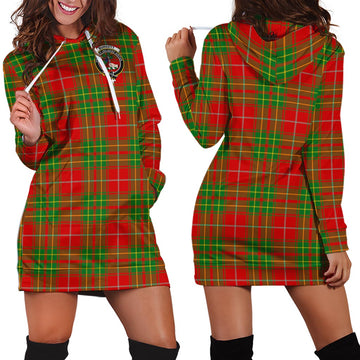 Burnett Tartan Hoodie Dress with Family Crest